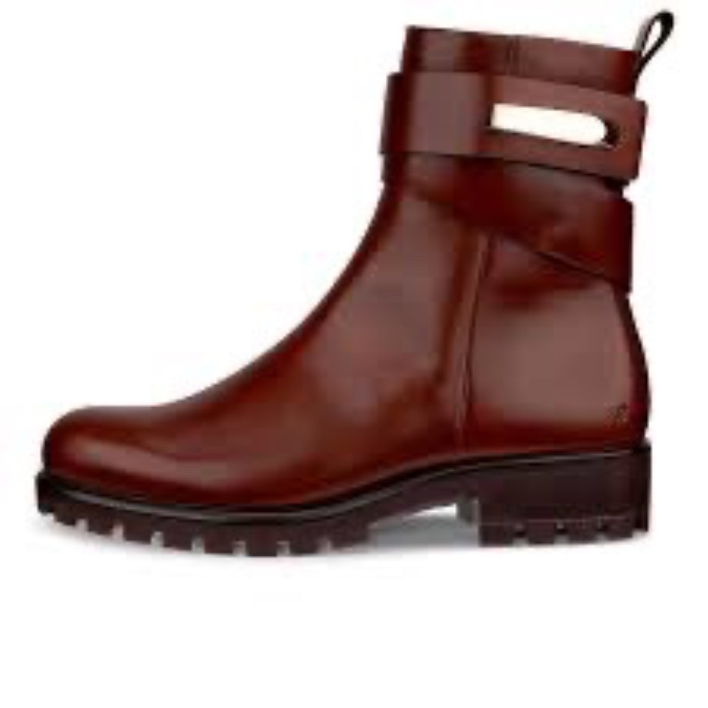 ECCO Modtray Ankle Boot in cognac/ brown leather 40 / 9-9.5 NWOT